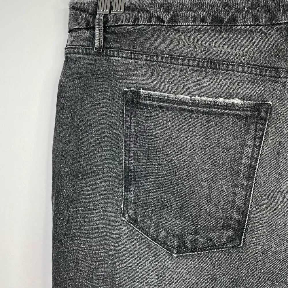 Good American Good Classic Low Waist Fray Black Gray Ankle Jeans womens 20 new - Picture 10 of 16